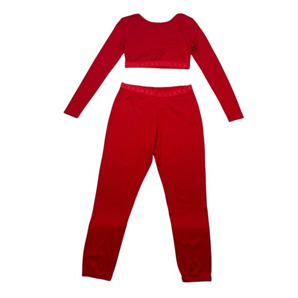 Savage X Fenty Cotton Jersey Sleep Pant & Cotton Jersey Crop Top Set L Pajamas - Picture 14 of 14